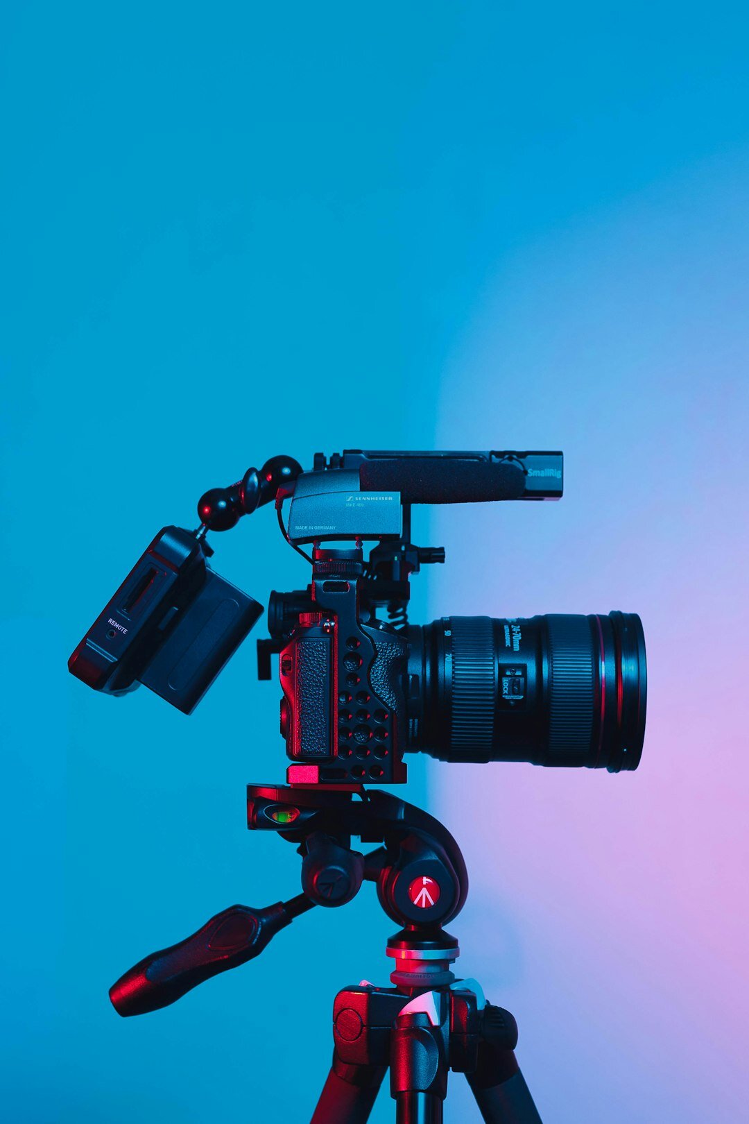 cinema camera on tripod