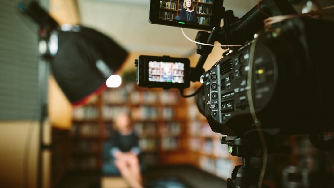 filmmaker reviewing footage