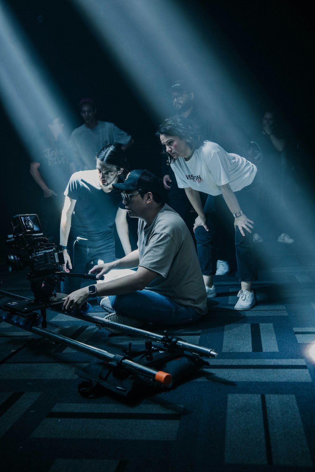 cinematographer filming scene