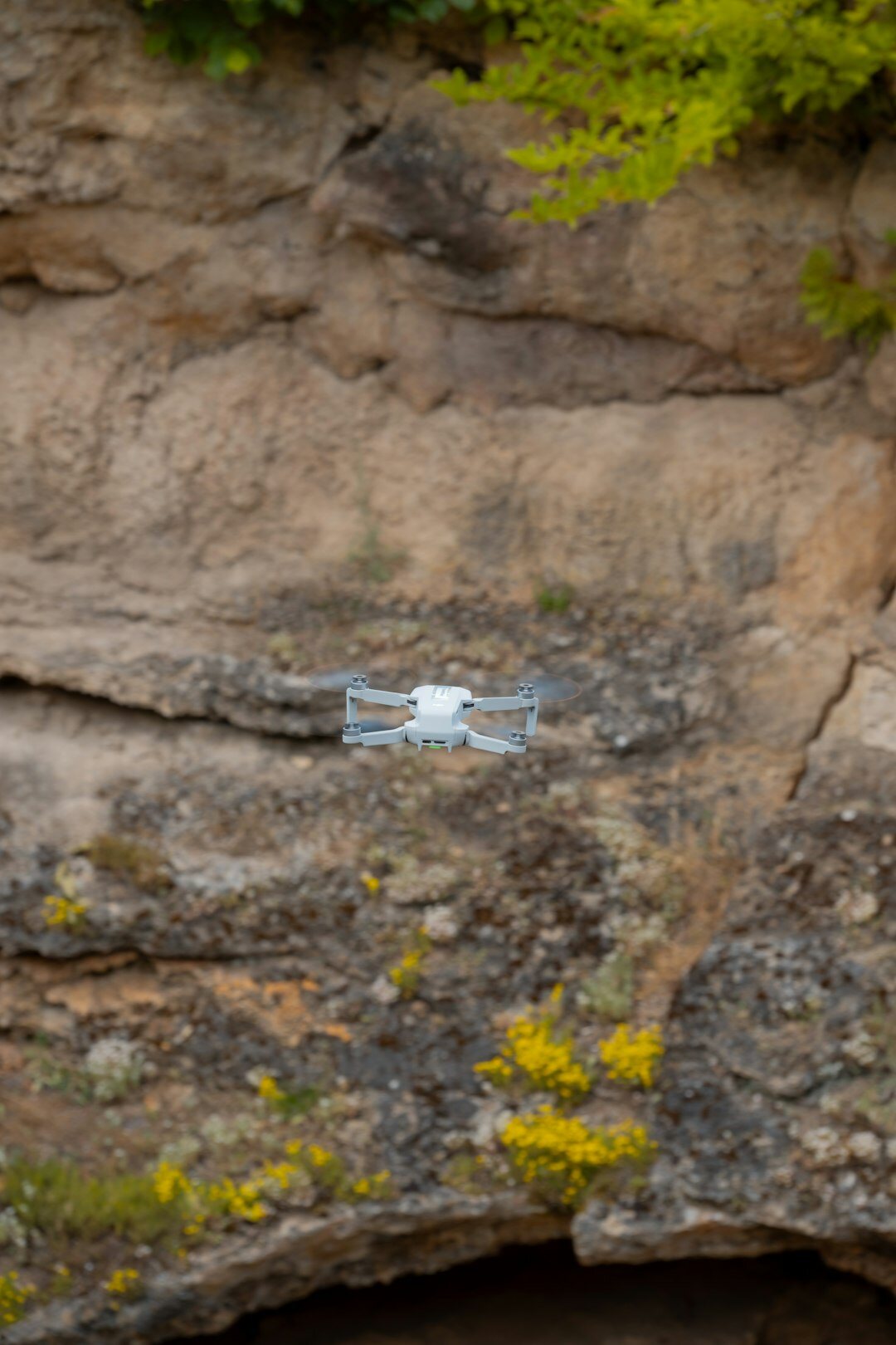 drone flying over landscape